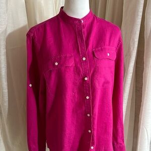 Lauren Ralph Lauren deep pink long sleeved blouse